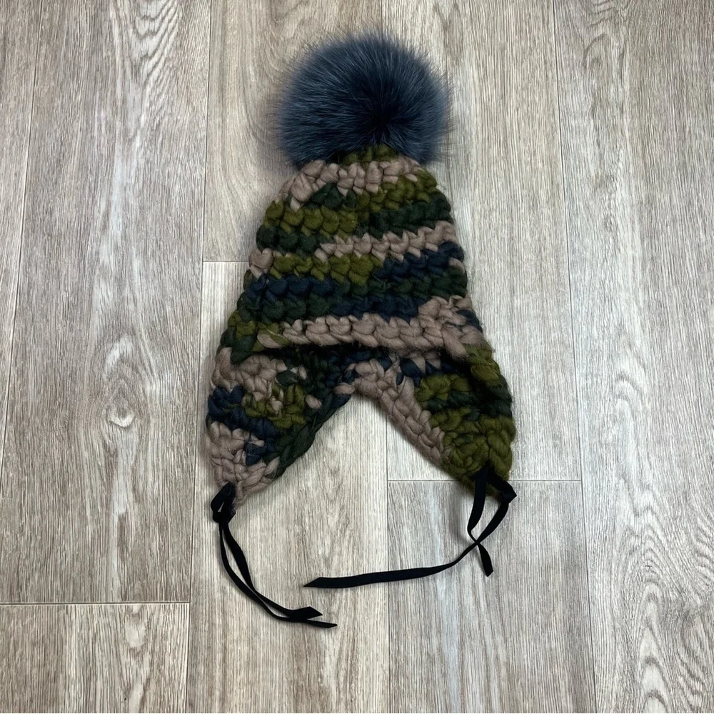 mischa lampert beanie - camo/forest Pom Pom kids